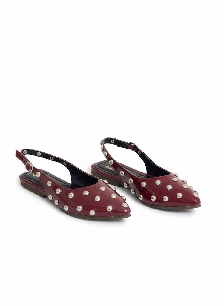 لايف ستيلاش  حذاء سابوه مسطح من الجلد لامع مع إبزيم BF-805 - نبيتي - Image 2